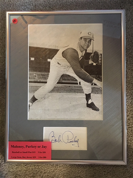 FAVORITE ITEM: BOB PURKEY MOELLER SIGNED IN 11x14 FRAME with SHOW TICKET