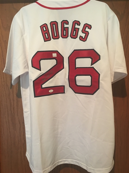 WADE BOGGS SIGNED BOSTON RED SOX HOF JERSEY with JSA #d STICKER ONLY 