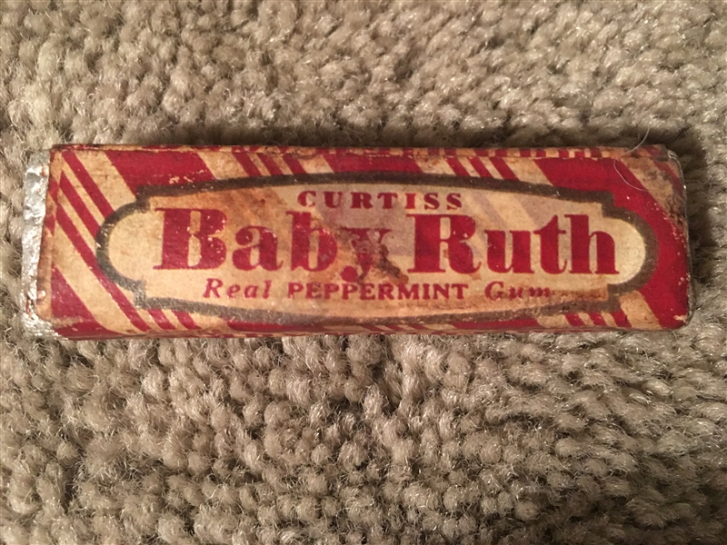 BABY RUTH 1928 Unopened PACK of GUM 5 STICKS STILL WRAPPED .. Almost 100 Years Old 
