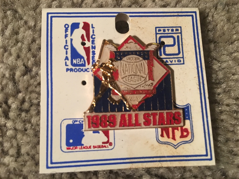 1989 BASEBALL ALL STAR PIN - MINT on ORIGINAL CARD 