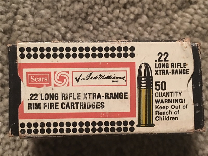 TED WILLIAMS SEARS 1950s CARTRIDGES EMPTY BOX ... Beauty 70 YEARS OLD 