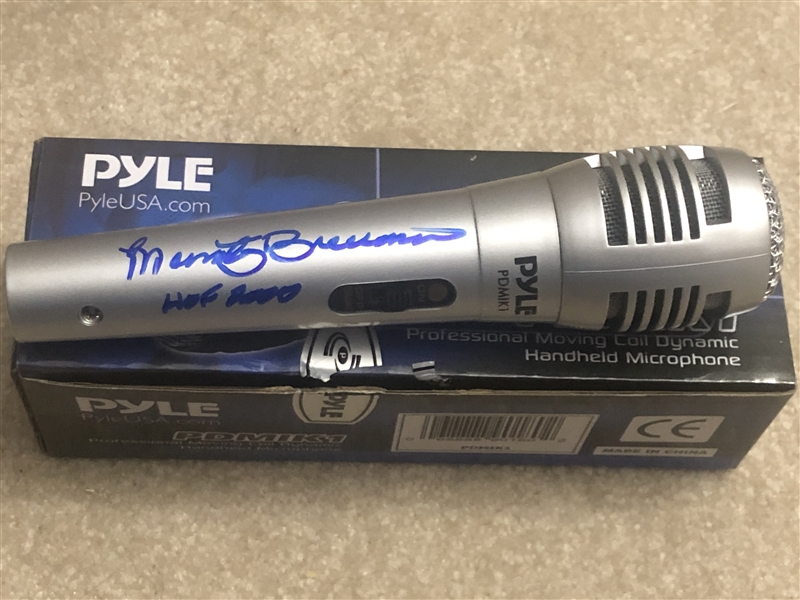 MARTY BRENNAMAN Signed Inscribed Real Working Microphone SGC