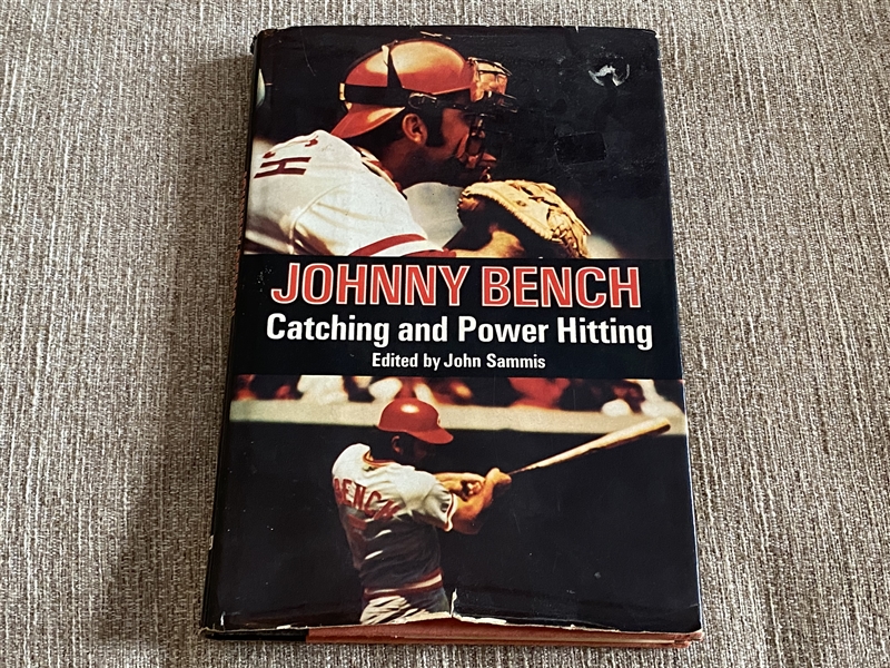 *SIGNED* 1975 JOHNNY BENCH Catching and Power Hitting Hardback Book