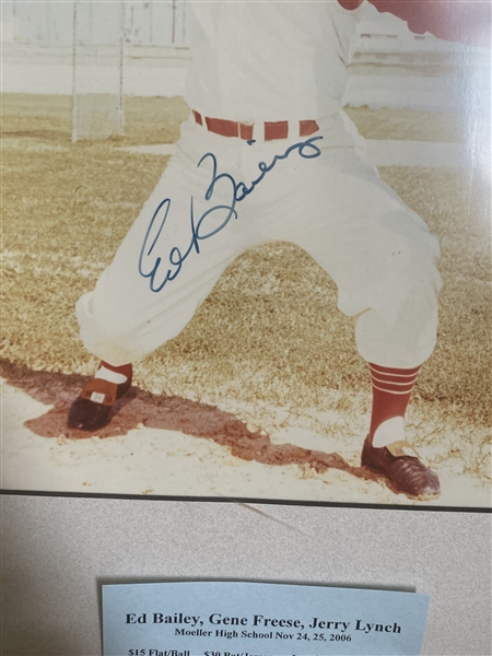 ED BAIEY MOELLER SIGNED 8x10 in $60 12X16 FRAME w SHOW TICKET