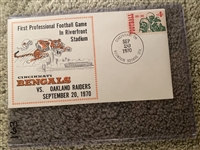 SEPT 20, 1970 1st DAY ENVELOPE 1st PROFESSIONAL NFL GAME at RIVERFRONT STADIUM 