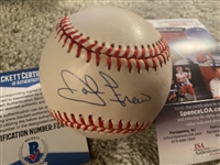 JOHN FRANCO THE ORIGINAL NASTY BOY SIGNED on VTG $40 N.L. BALL with $15ea JSA and BECKETT COAs in CUBE
