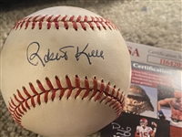 RONERTO KELLY SIGNED ON VINTAGE $40 A L BALL WITH $15ea JSA AND SGC COAS in CUBE