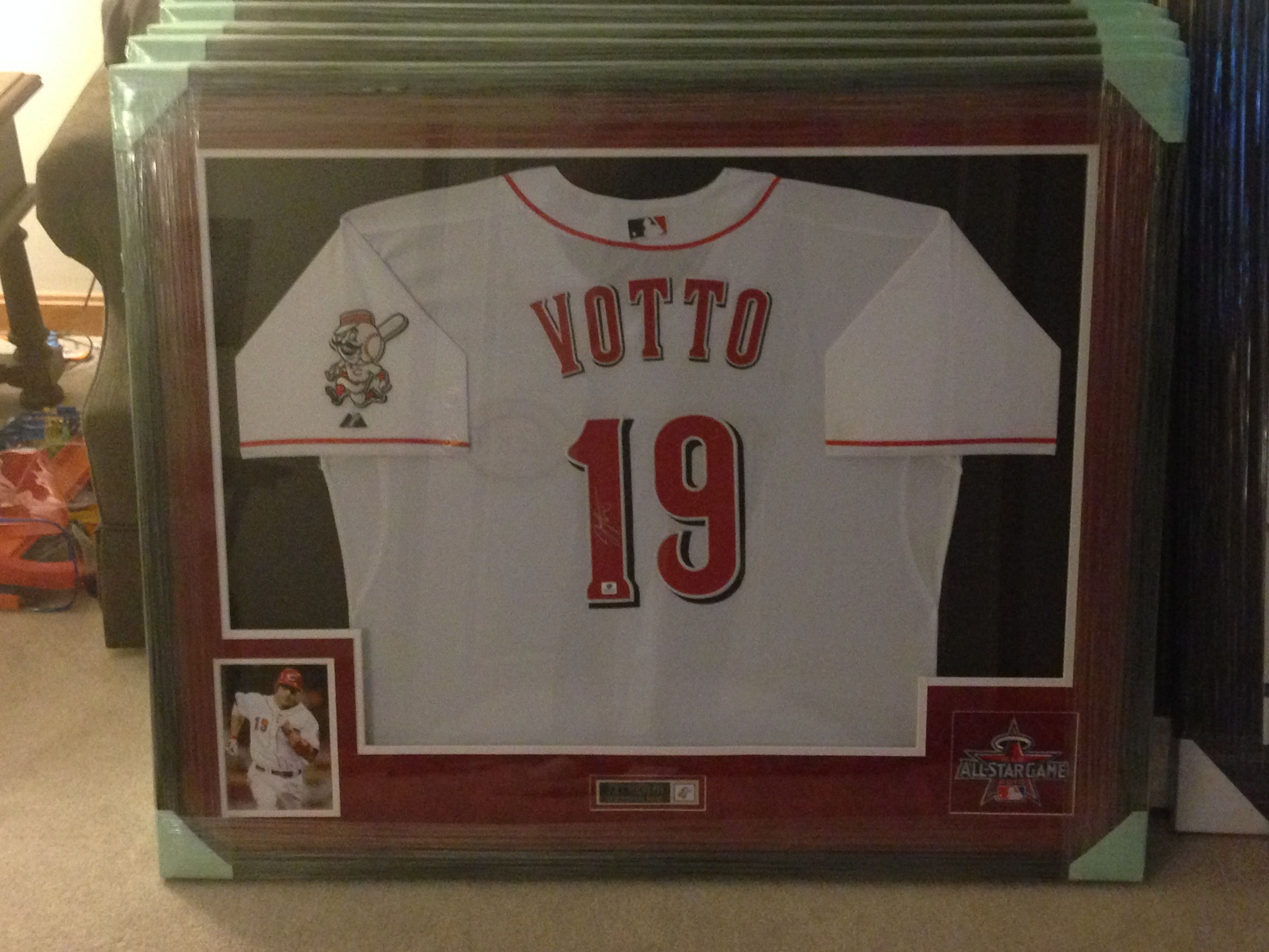 Lot Detail - JOEY VOTTO Signed Framed & Matted Jersey GA *PICK UP ONLY*
