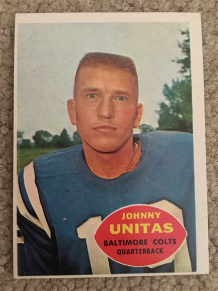 JOHNNY UNITAS 1960 TOPPS Rare Cad #1 $80 - $160.00