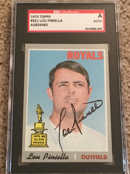 SWEET LOU PINILLA SIGNED 1970 TOPPS in $15 SGC SLAB Bold