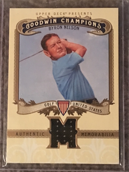 LORD BYRON NELSON $$$ 1935-1946 PGA TOURNEY WORN SHIRT $$$