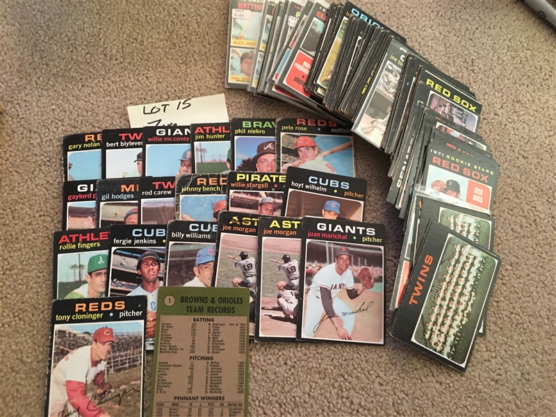 Lot of 1971 TOPPS with 18 VARIOUS CONDITION HALL of FAMERS and Rare Card #1 $$$