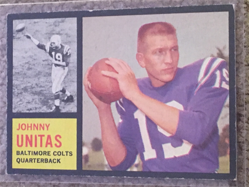 JOHNNY UNITAS 1962 TOPPS Card #1 in the Set Impossible to Find $200.00- $500.00