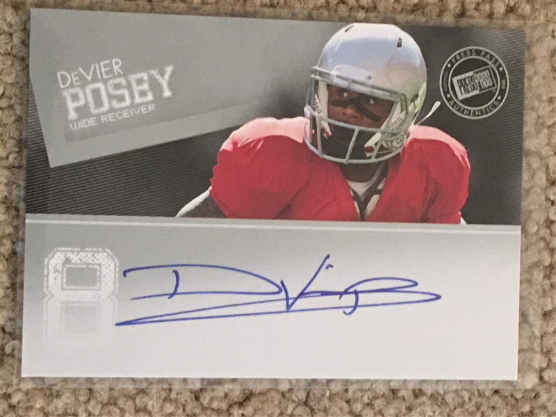 DEVIER POSEY AUTOGRAPHED ROOKIE OHIO STATE BUCKEYES IN OSU UNIFORM 