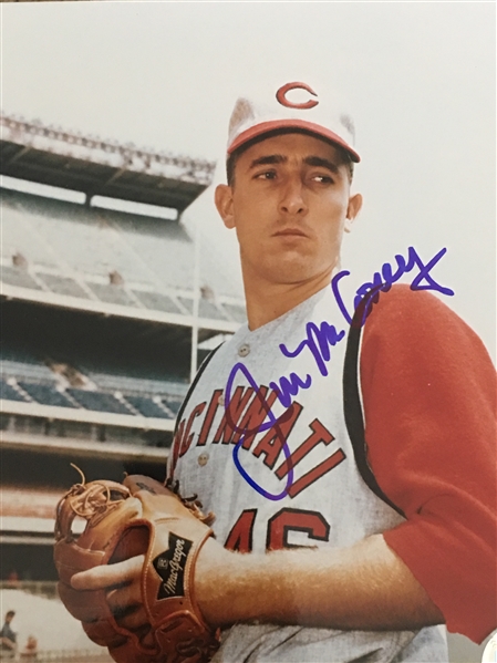 JIM MALONEY REDS 2 NO HITTERS !! "BOLD 10" MOELLER SIGNED 8x10 PHOTO 