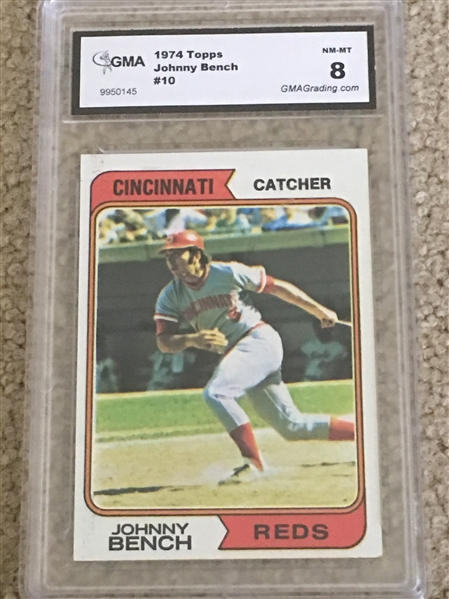 JOHNNY BENCH 1974 TOPPS #10 Nr MINT - MINT "8" Absolute Beauty !!! 