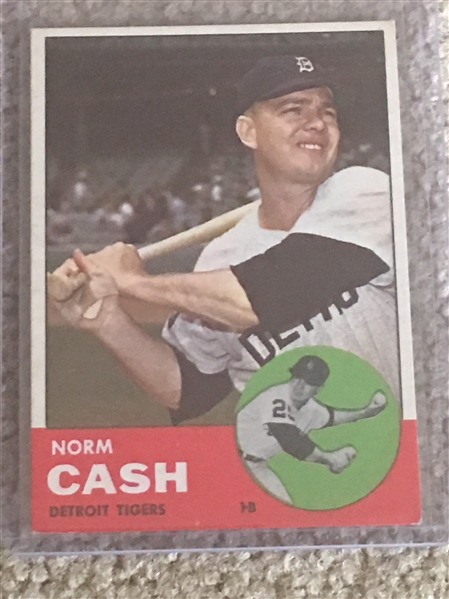 NORM CASH 1963 Semi High #445 $$$$$ Never See This Card 