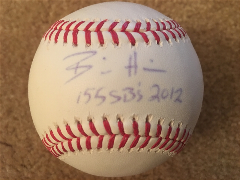 BILLY HAMILTON SIGNED on $20 MLB BASEBALL with RADTKG COA ( 100% REAL GOOD COA)