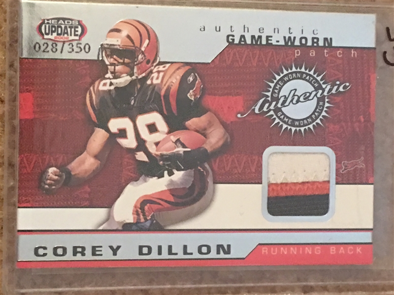 COREY DILLON 2002 BENGALS GAME WORN JERSEY PATCH Beauty !!