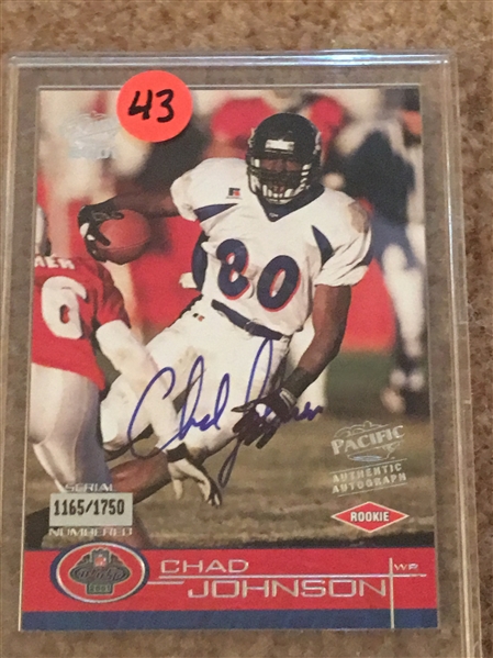 CHAD JOHNSON 2001 AUTOGRAPHED ROOKIE 