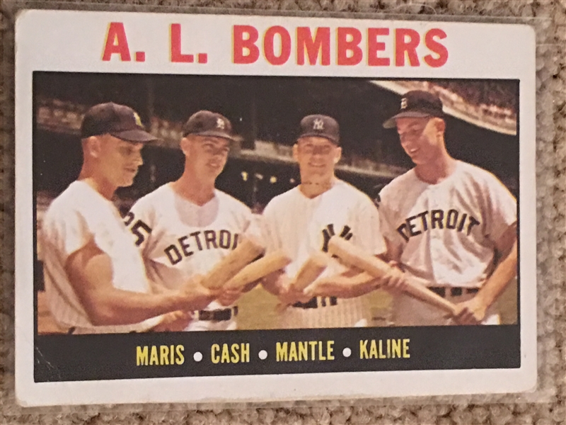 1964 TOPPS MANTLE, MARIS, KALINE and CASH #331 $150.00- $450.00
