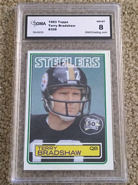 TERRY BRADSHAW $$$ 1983 TOPPS 4 Super Bowl Rings NM-MINT Beauty $$$ 50 YEAR PATCH