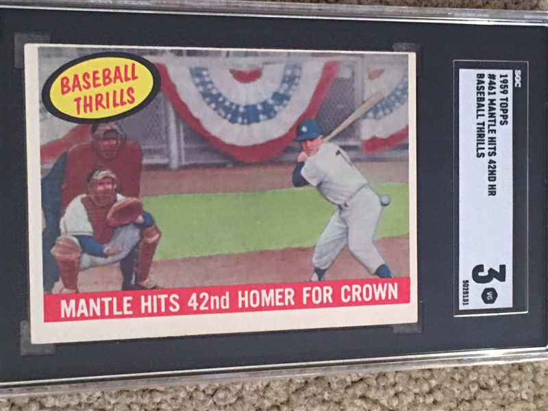 MICKEY MANTLE $$$$ HITS 42nd HOME RUN 195 TOPPS :SGC A" STUNNING CONDITION $$$$