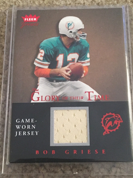 BOB GRIESE FLEER GREATS VINTAGE 70s GAME WORN JERSEY 1972 UNDEFEATED S B CHAMPS 