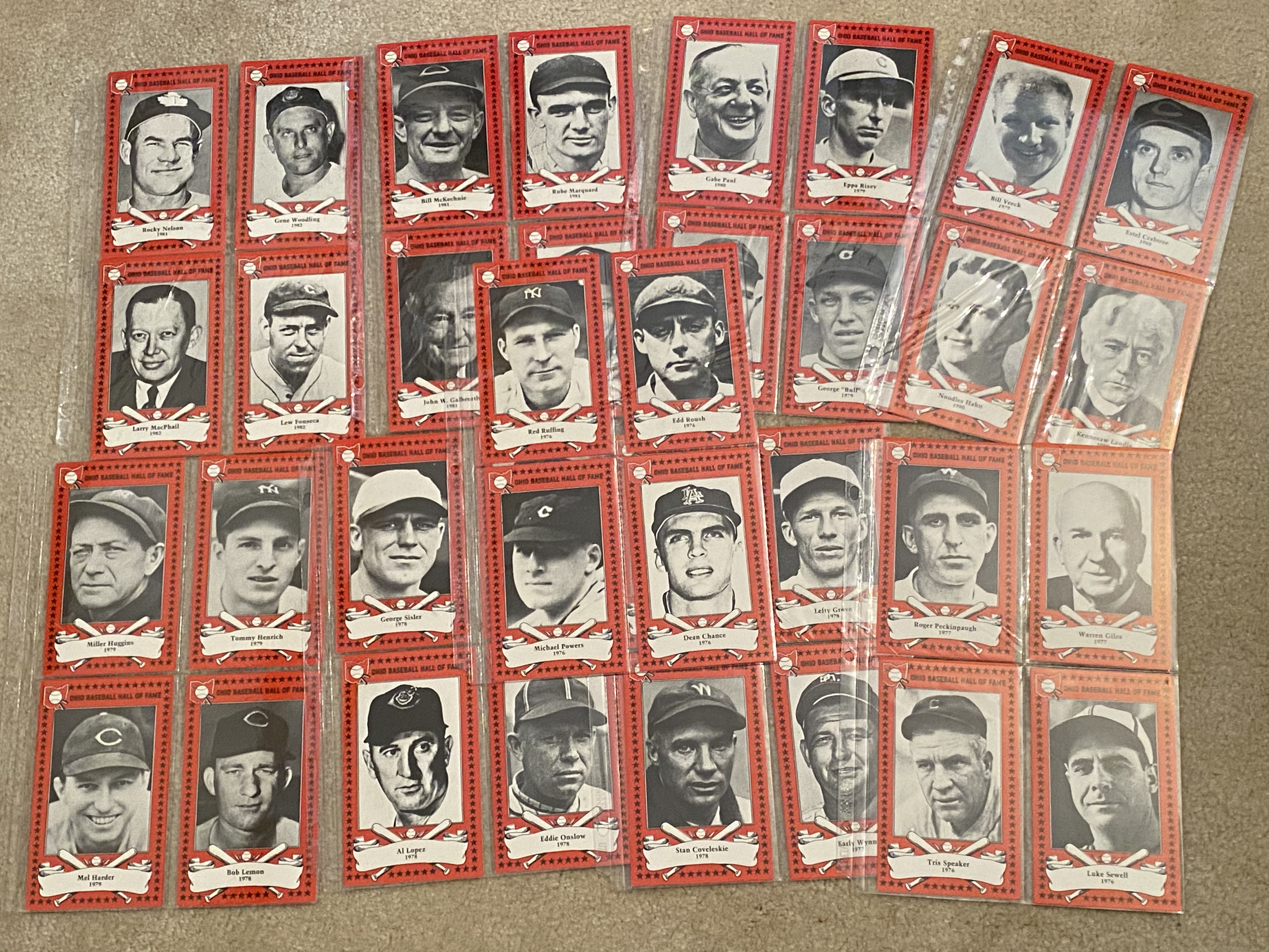 Lot Detail Lot of (36) Ohio Baseball Hall of Fame Oversized Cards