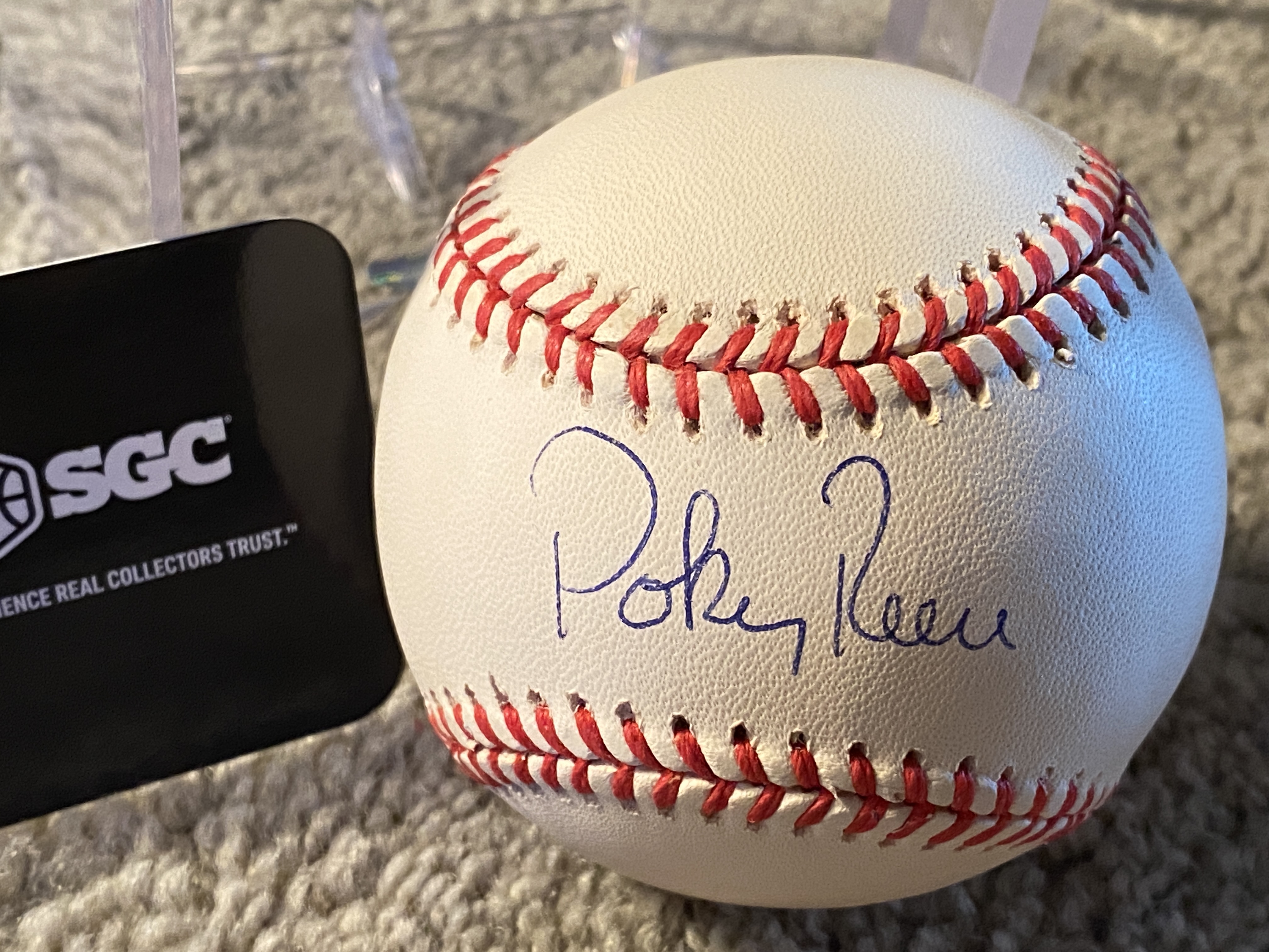 Lot Detail - POKEY REESE SINGED VTG N.L. BASEBALL with SGC COA in CUBE -  NEVER SOLD ONE !!!