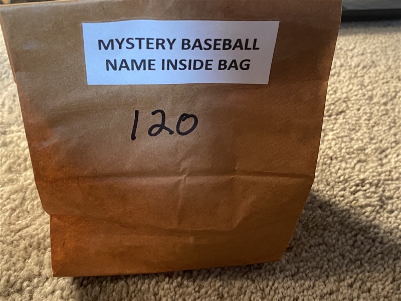 MYSTERY BASEBALL - MLB PLAYER SIGNED ON NL BASEBALL - PLAYERS NAME IS IN THE BAG