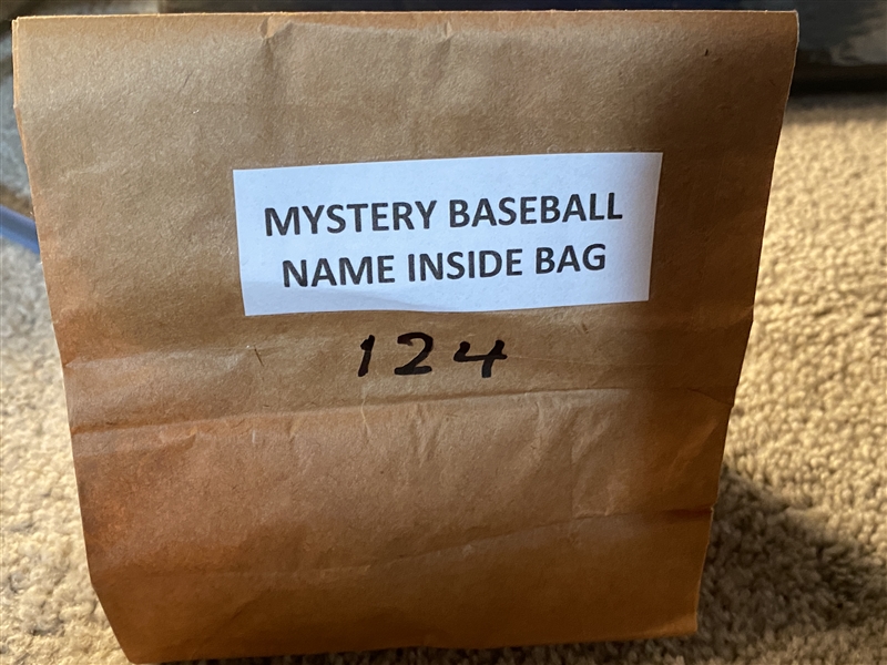 MYSTERY BASEBALL - 1960s 70s PLAYER SIDE SIGNED AL BASEBALL - PLAYERS NAME IN BAG