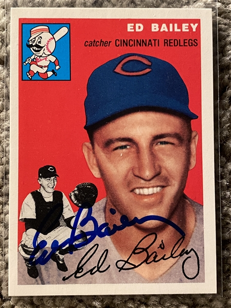 ED BAILEY MOELLER SIGNED 1954 TOPPS ARCHIVES BEAUTY !!!  RIP ED