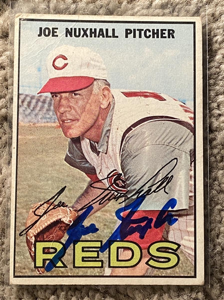 JOE NUXHALL REDS SIGNED 1967 TOPPS 