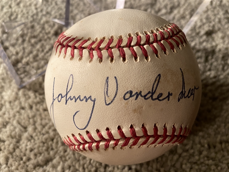 JOHNNY VANDERMEER 1939 BACK to BACK NO HITTERS REDS SIGNED on NL BALL in CUBE
