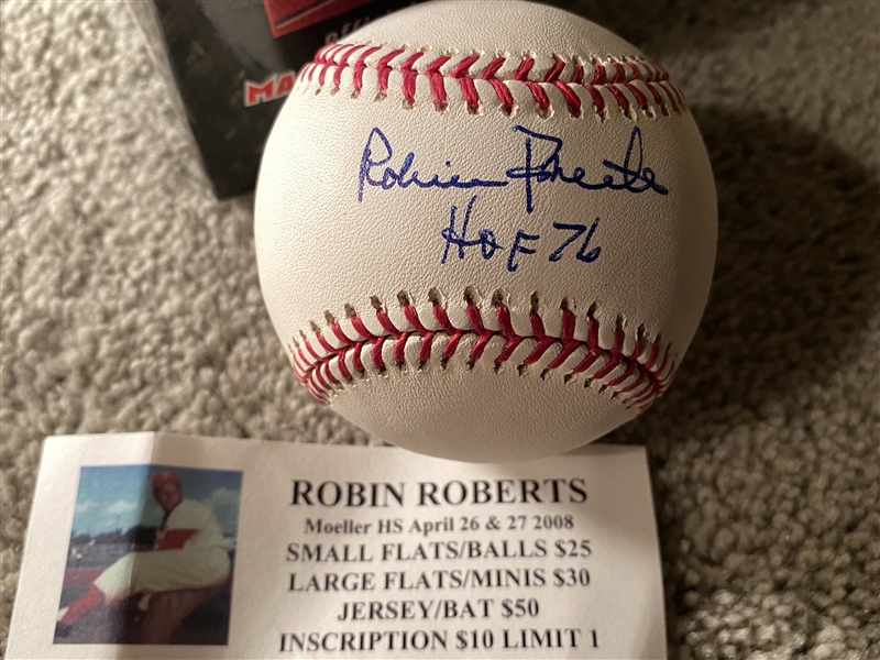 ROBIN ROBERTS BOLD MOELLERR SIGNED SNOW WHITE MLB BALL in ORIG BOX with AUTO TICKET 