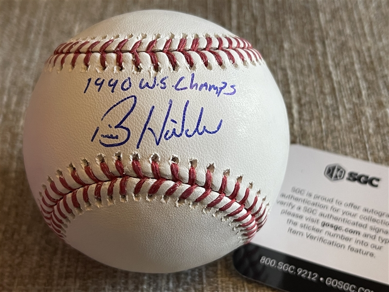 BILLY HATCHER Moeller Signed Inscribed MLB Baseball SGC COA