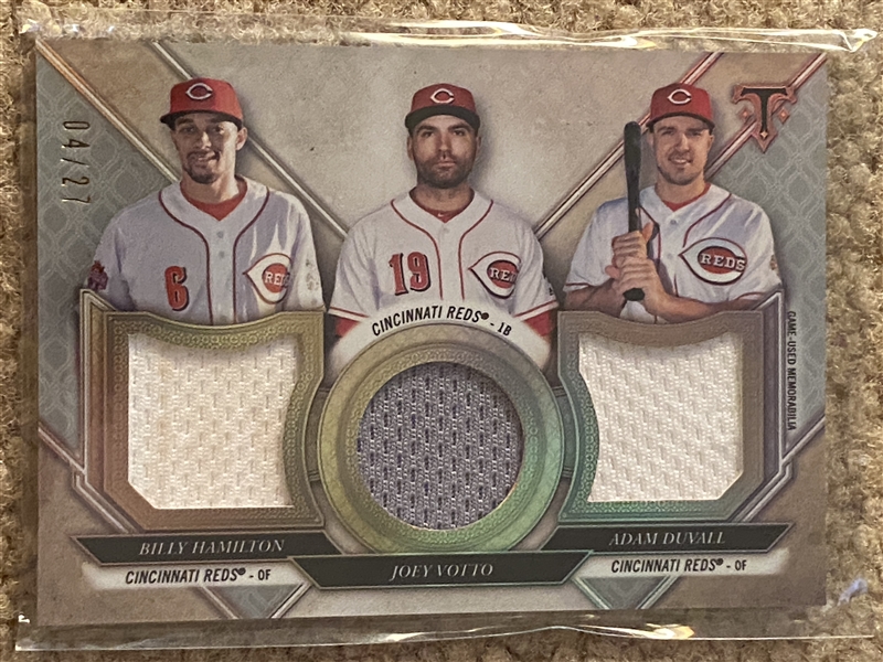 VOTTO, HAMILTON, DUVALL 3 Pc GAME WORN JERSEYS from $125 TOPPS TRIBUTE PACK 4/27 