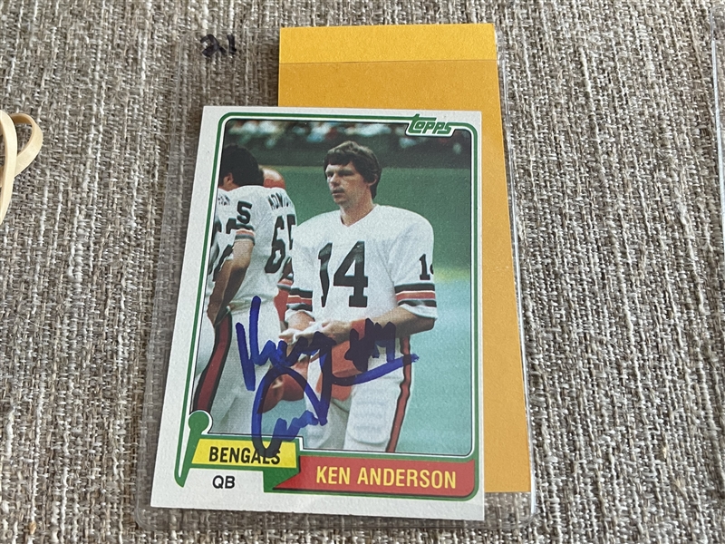 KEN ANDERSON Moeller Signed 1981 Topps with Signing Ticket