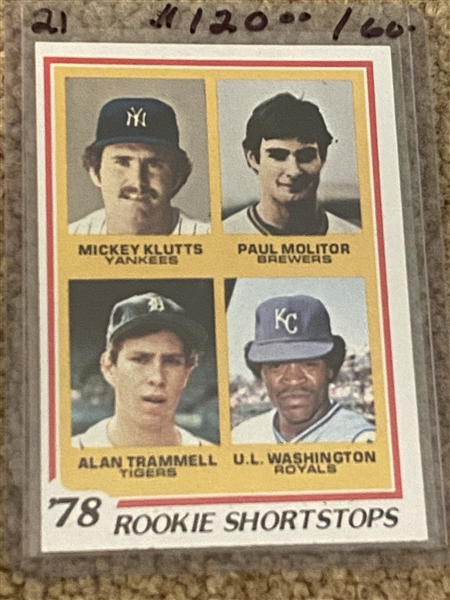MOLITOR TRAMMELL 1978 TOPPS ROOKIE #707