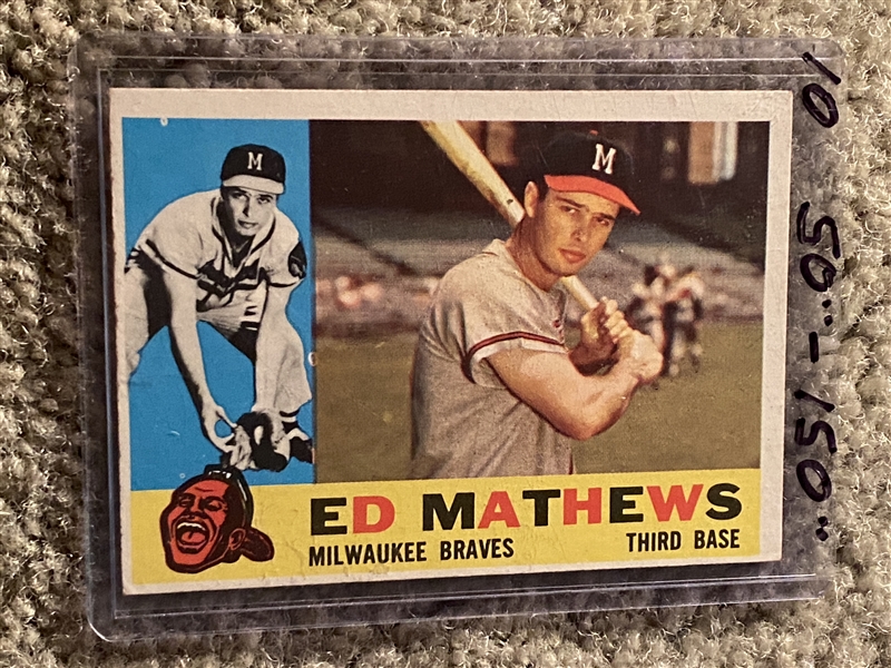 THIS AUCTION - PARTIAL 1960T SET BREAK #420 ED MATHEWS $150/$50