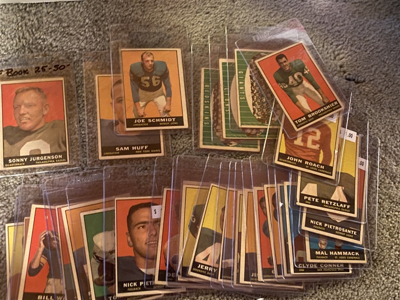 29 DIFFERENT 1961 TOPPS FB with 3 HOF 3 TEAMS VG OVERALL 