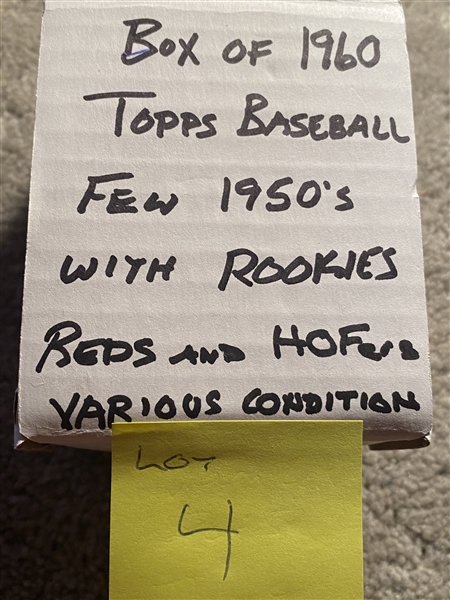 BOX of 1960s (Some 50s) BASEBALL with REDS, ROOKIES, HOF VARIOUS CONDITION 