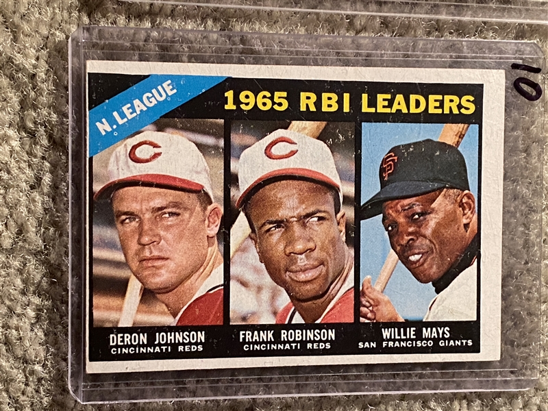 1966 TOPPS #219 FRANK ROBINSON - WILLIE MAYS  $25-$75.00