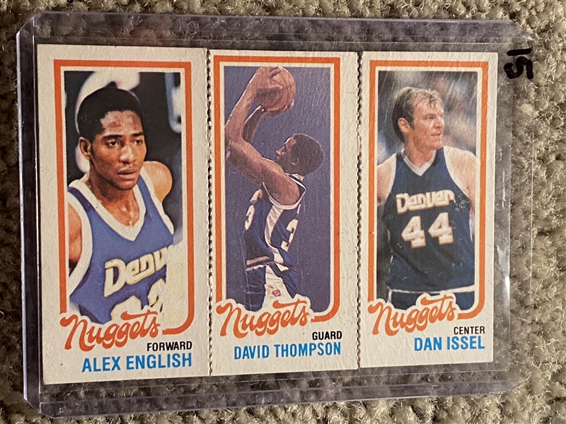 1980/81 TOPPS BASKETBALL RIPPED NUGGETS ENGLISH THOMSON ISSEL 