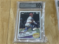 PETE ROSE HAND SIGNED CARD VGA 10 He Charges $60 to Sign ... plus $20 to Slab & Authenticate ... $80 Value 