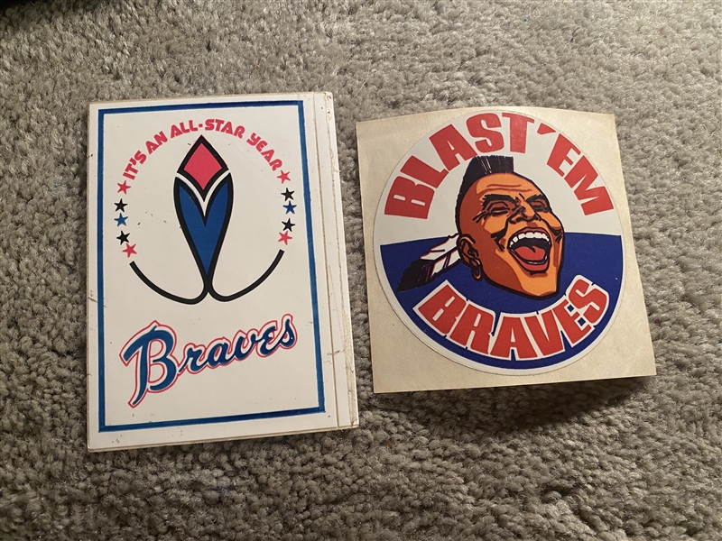 MLB 1966-67 BRAVES ...BLAST EM BRAVES ... AND ALL STAR LOGO STICKERS 