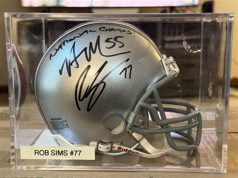 Ohio State Mini Helmet In Display Case Signed by ROB SIMS